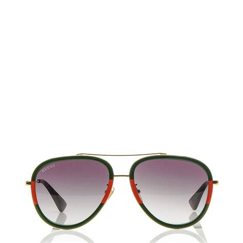 gucci sunglasses women green and red|Gucci 56mm exaggerated aviator sunglasses.